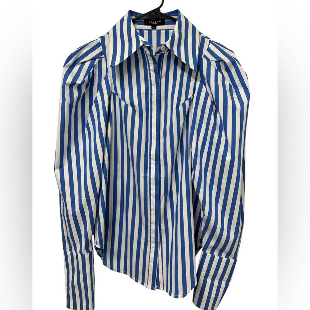 Beulah Blue and White Striped Button Down Shirt